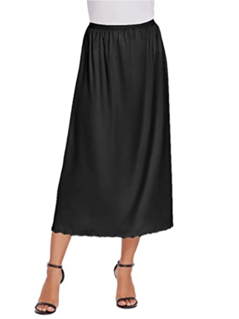 Women's Half Slip Long Underskirt Lace Edge Polyester